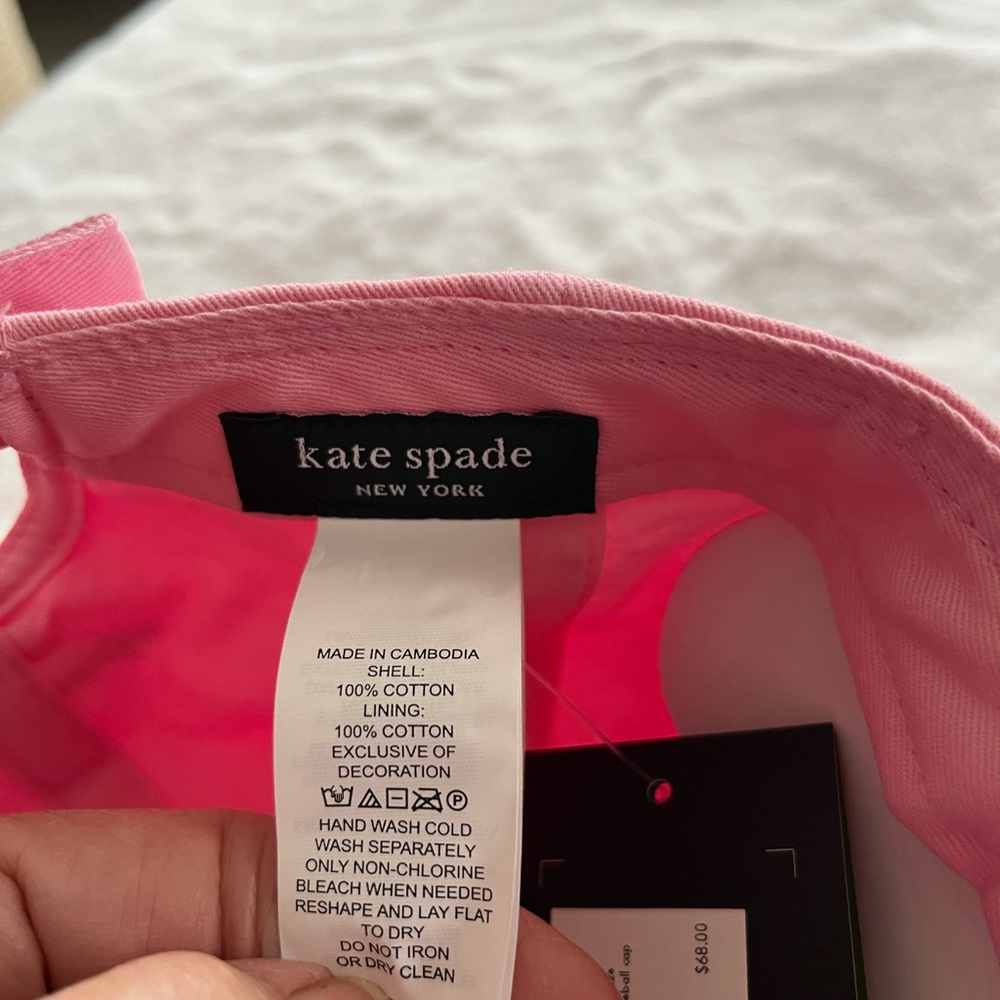 NWT Women’s Kate Spade Pink Bow Baseball Cap with Spade Logo - Picture 4 of 6